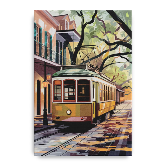New Orleans Historic Streetcars - Canvas Wall Art