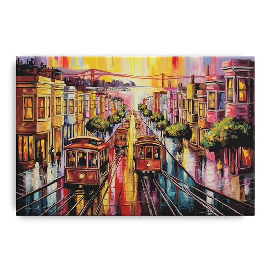 San Francisco Vibrant Streets - Canvas Wall Art