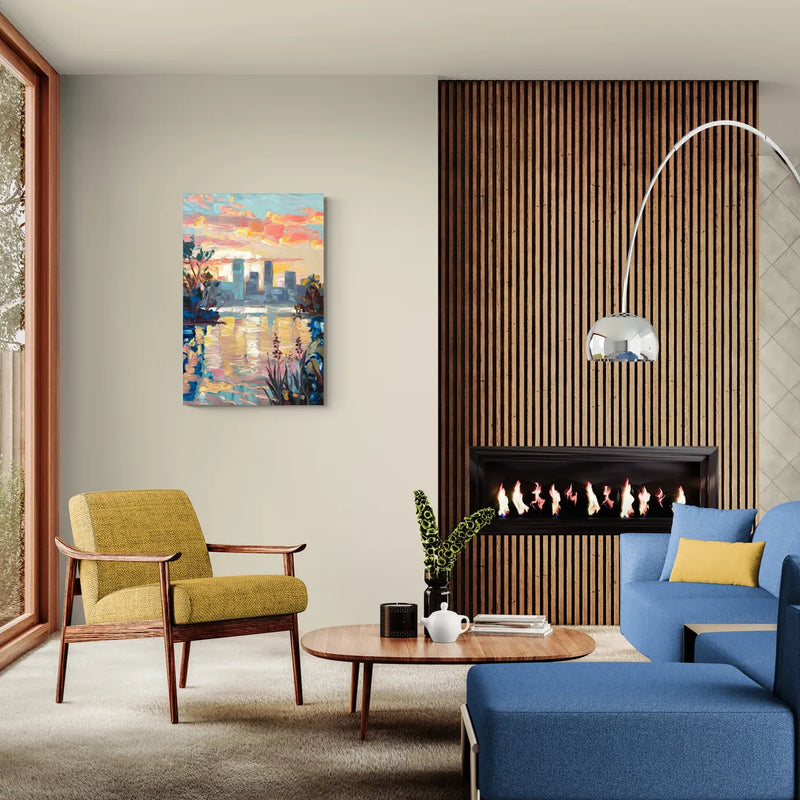 Buffalo Waterfront Sunrise - Canvas Wall Art Living Room