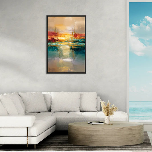 Ashland Sunset Horizon - Living Room Black Frame Canvas