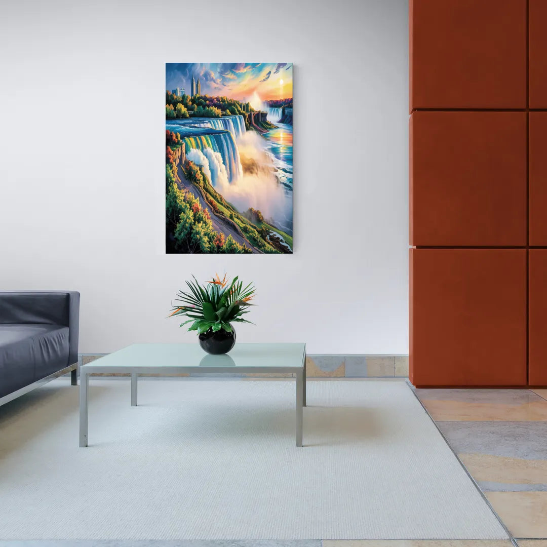 Niagara Falls Tourist View - Canvas Wall Art Living Room