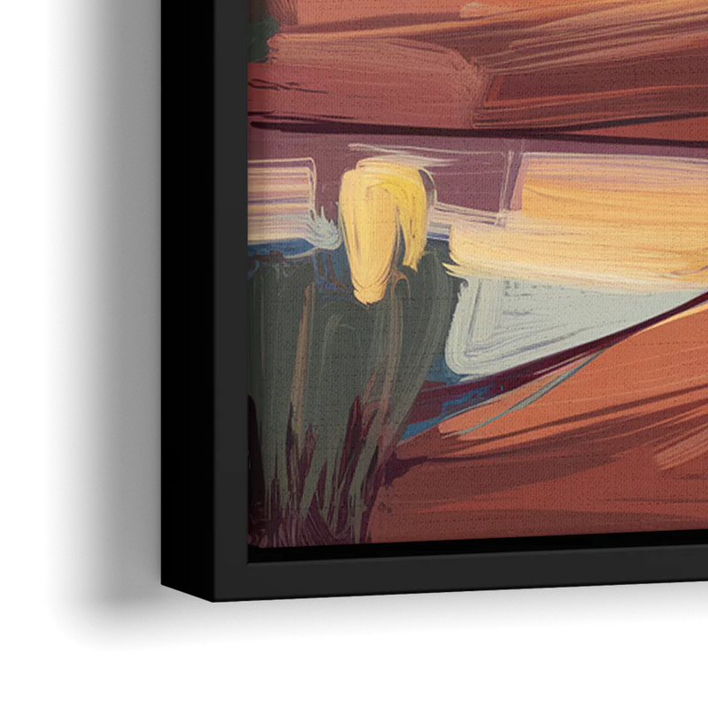 Sedona Red Rock Sunset - Close-Up Black Frame Canvas