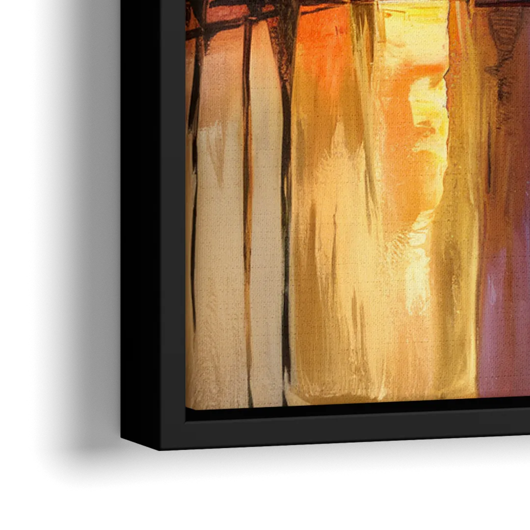 Austin Moody Cityscape - Close-Up Black Frame Canvas