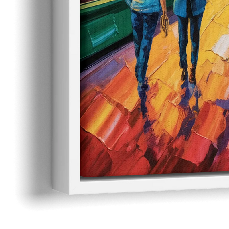 Robson Street Vancouver - Close-Up White Frame Canvas