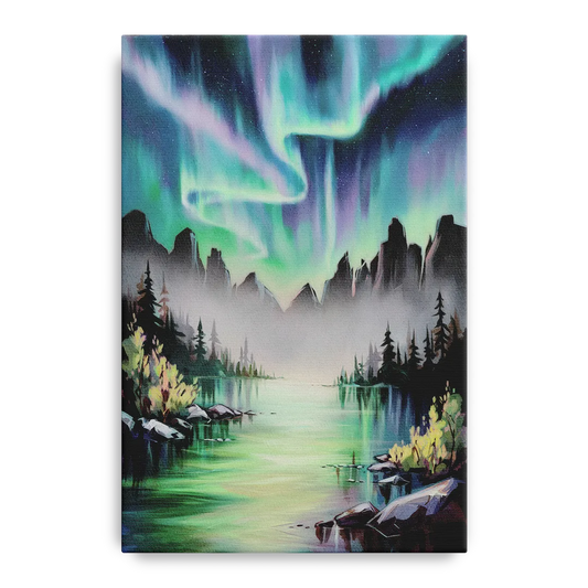 Aurora Borealis Landscape - Canvas Wall Art