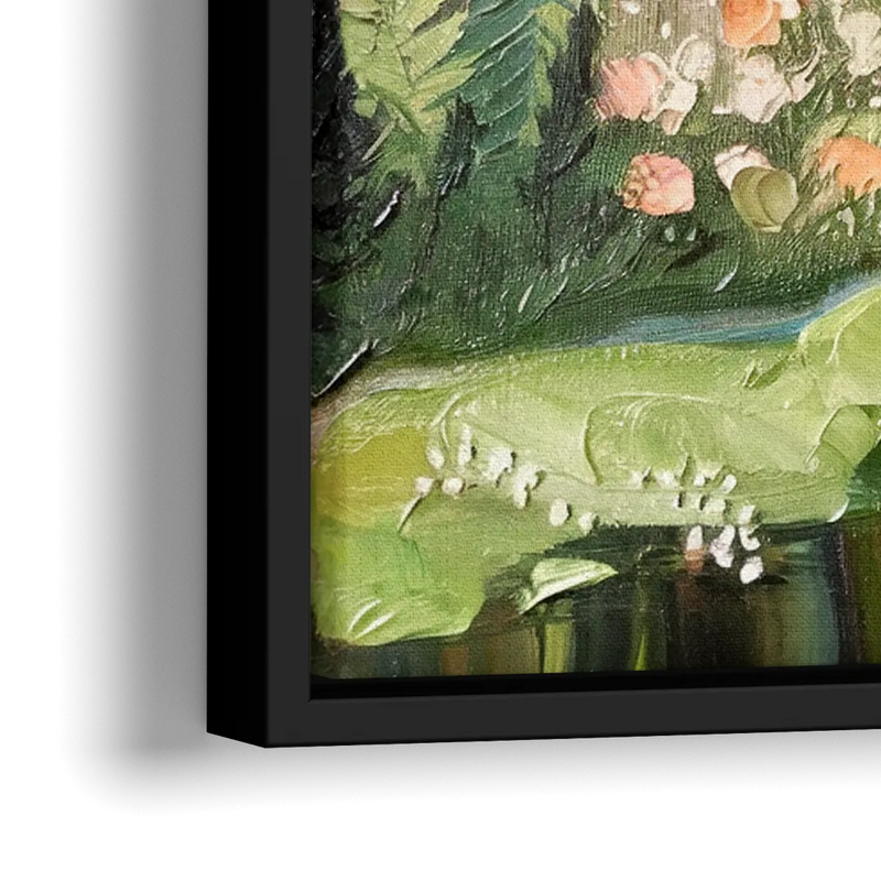 Fort Worth Botanical Gardens View - Close-Up Black Frame Canvas