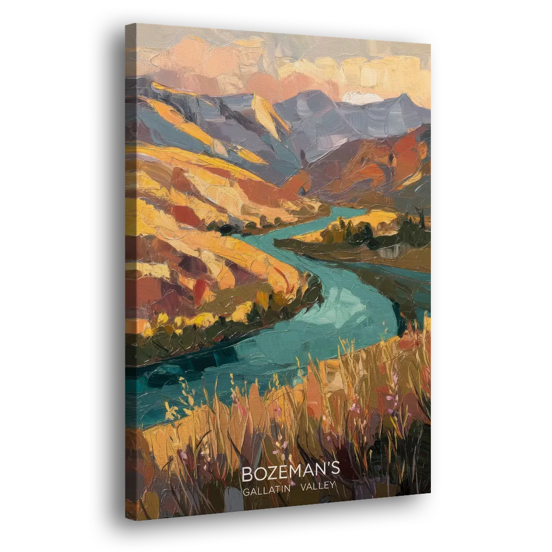 Bozeman Gallatin Valley - Canvas Print Art Sides