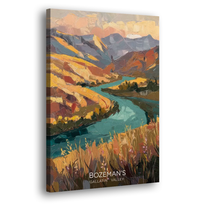 Bozeman Gallatin Valley - Canvas Print Art Sides