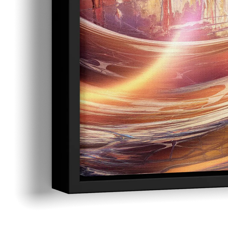 St. Louis Skyline at Sunset - Close-Up Black Frame Canvas