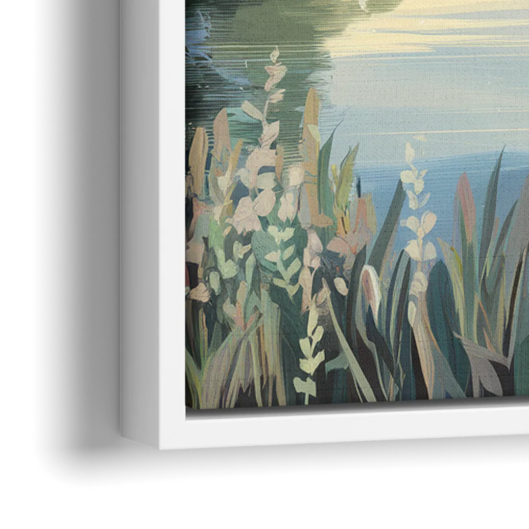 Huntsville Tennessee River Serenity - Close-Up White Frame Canvas