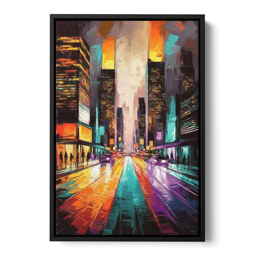 Joseph City Lights - Black Frame Canvas