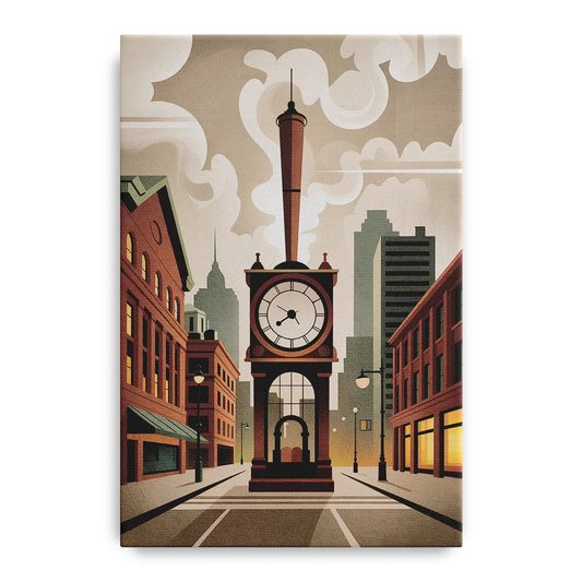 Gastown Steam Clock - Canvas Wall Art