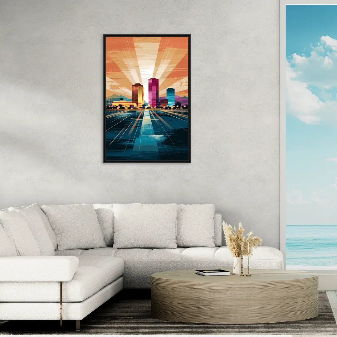 El Paso Downtown Vibes - Living Room Black Frame Canvas