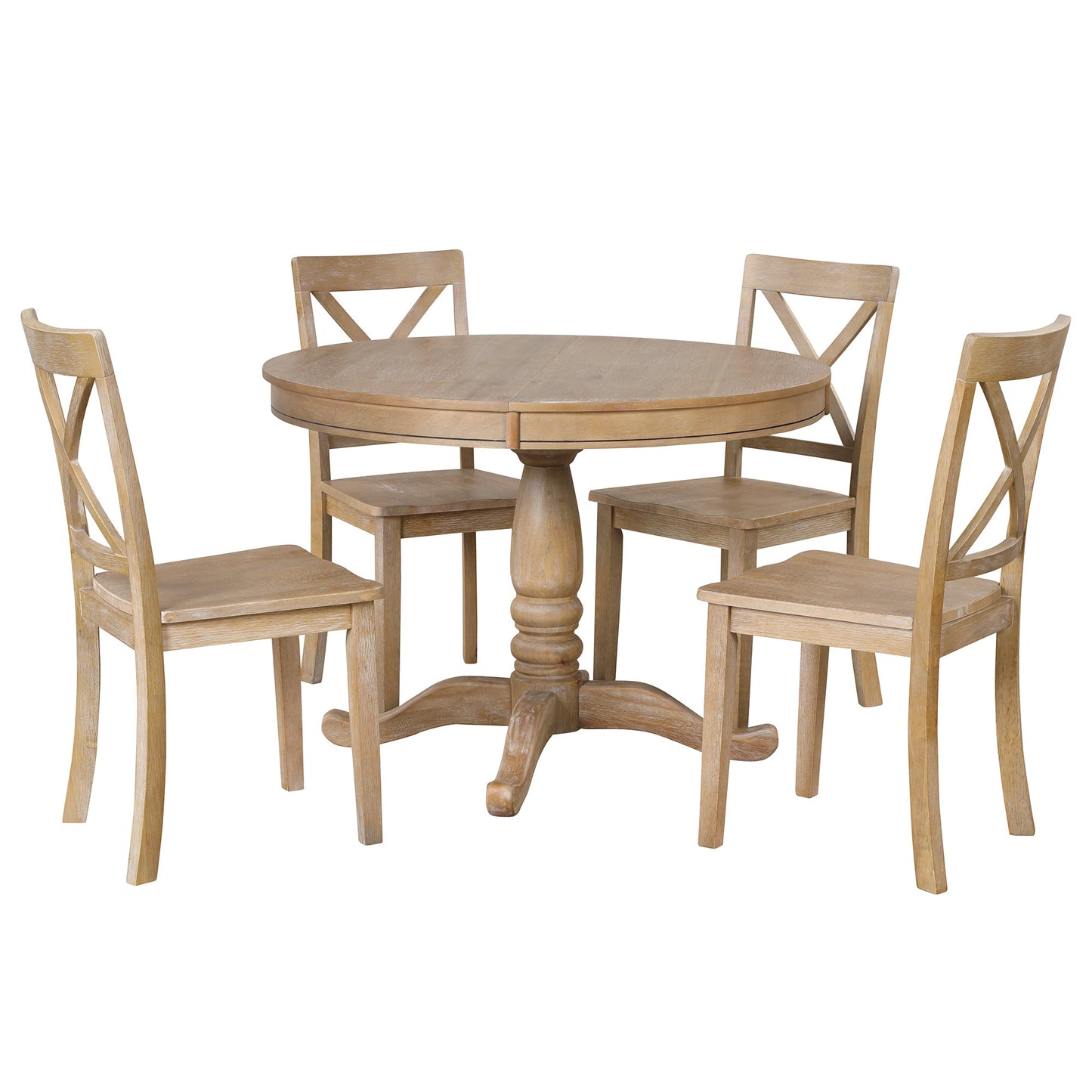 Elegant 4-Person Round Dining Table Set with Matching Chairs