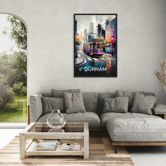 Durham Street Art Vibes - Living Room Black Frame Canvas