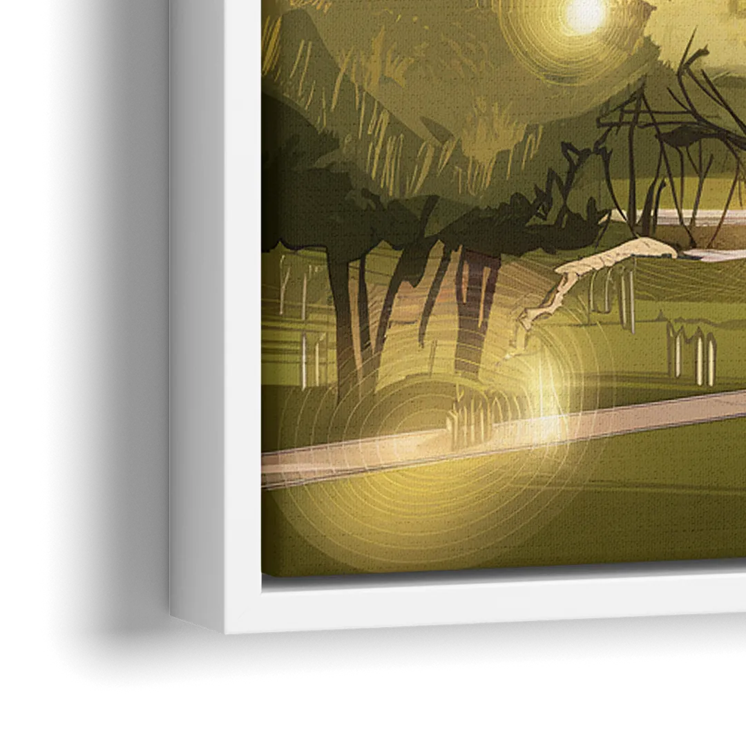 Austin Seaholm District - Close-Up White Frame Canvas