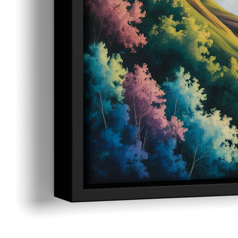 Niagara Falls Color Burst - Close-Up Black Frame Canvas