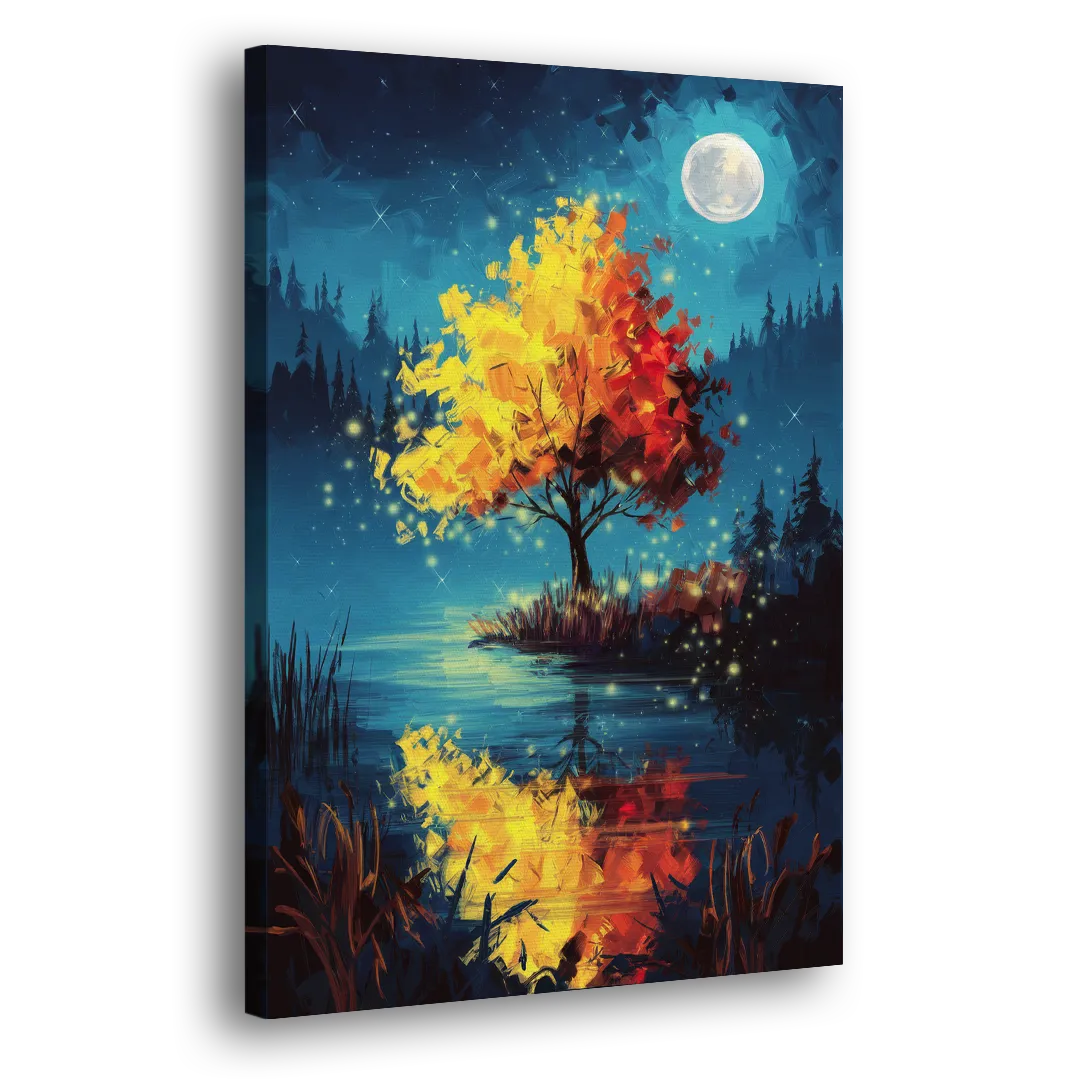 Charlotte Nighttime Glow - Canvas Print Art Sides