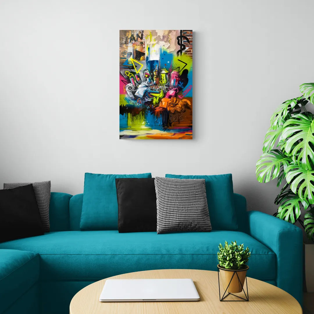 Austin Graffiti Street Style - Canvas Wall Art Living Room