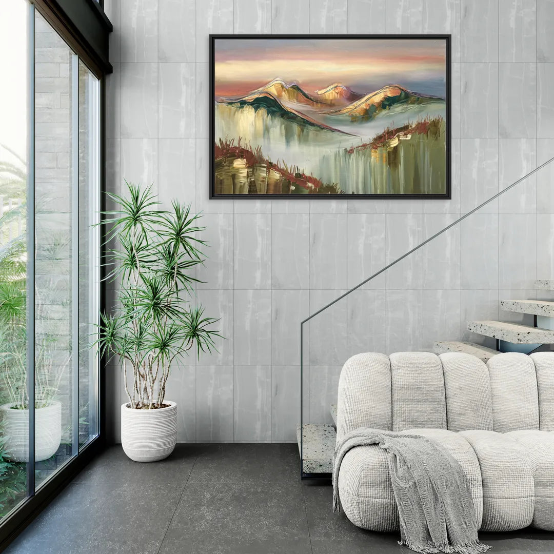 Ashland Mountain View - Living Room Black Frame Canvas