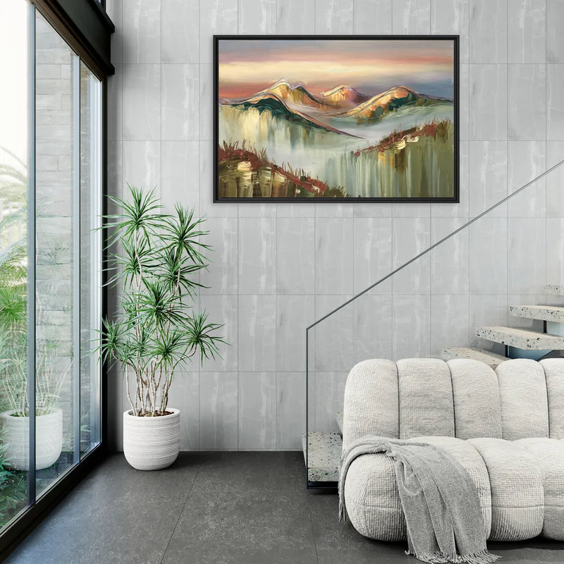 Ashland Mountain View - Living Room Black Frame Canvas