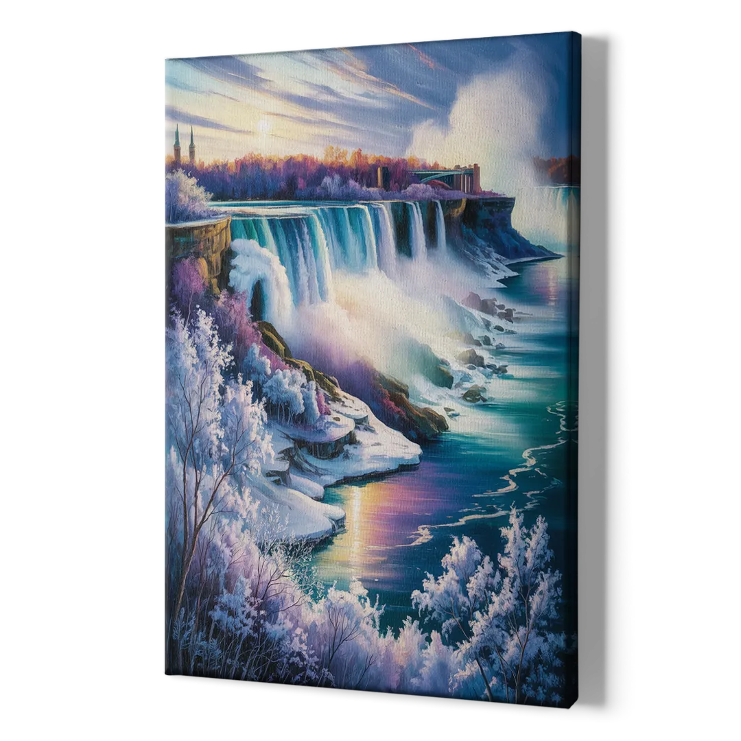Niagara Falls Winter Freeze - Canvas Print Art Sides