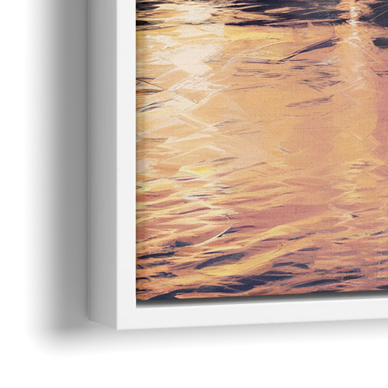 Buffalo Skyline at Sunset - Close-Up White Frame Canvas