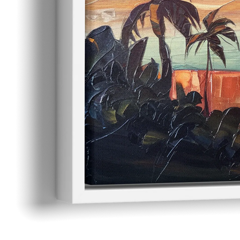 San Jose Downtown Skyline - Close-Up White Frame Canvas