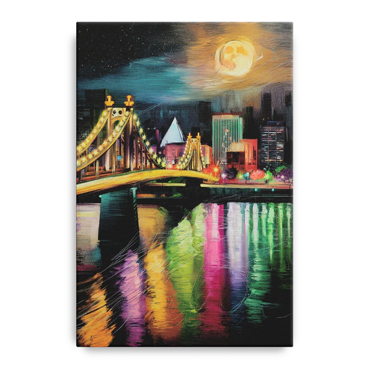 Memphis Vibrant Nightlife - Canvas Wall Art
