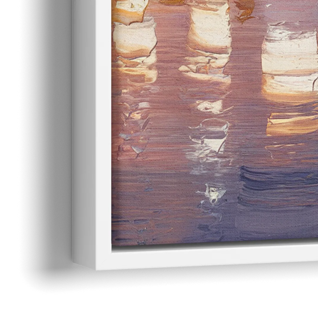 San Diego Downtown Skyline - Close-Up White Frame Canvas