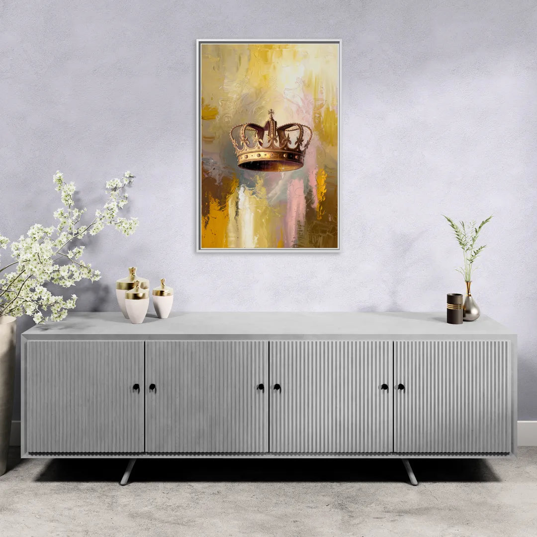 Corona Golden Hour - Living Room White Frame Canvas