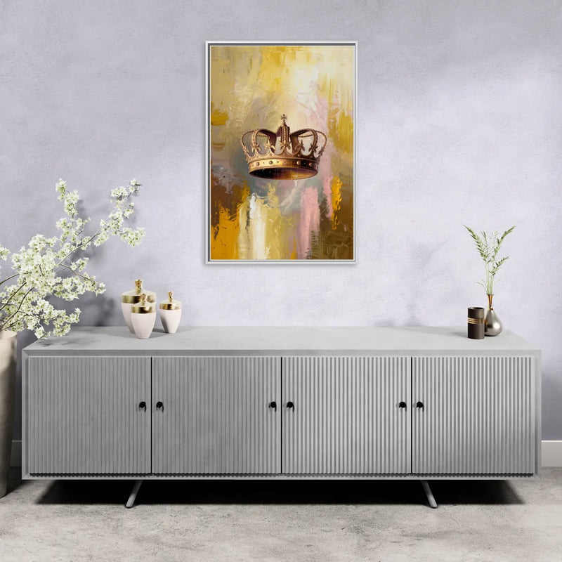 Corona Golden Hour - Living Room White Frame Canvas