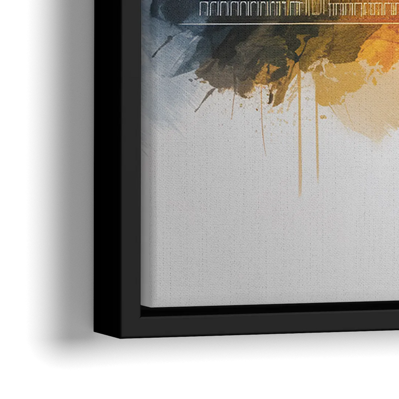 Minneapolis Downtown Cityscape - Close-Up Black Frame Canvas