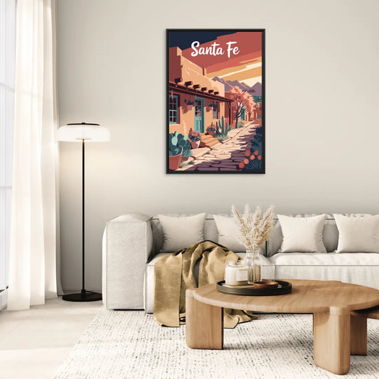 Santa Fe Southwest Charm - Living Room Black Frame Canvas