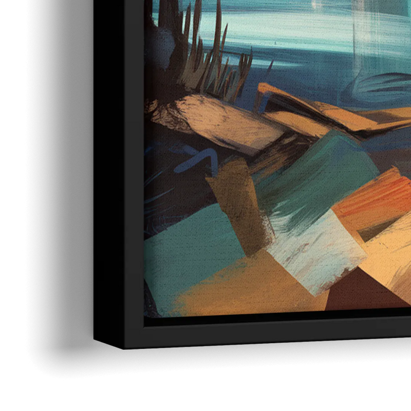 Irving Night Lights - Close-Up Black Frame Canvas