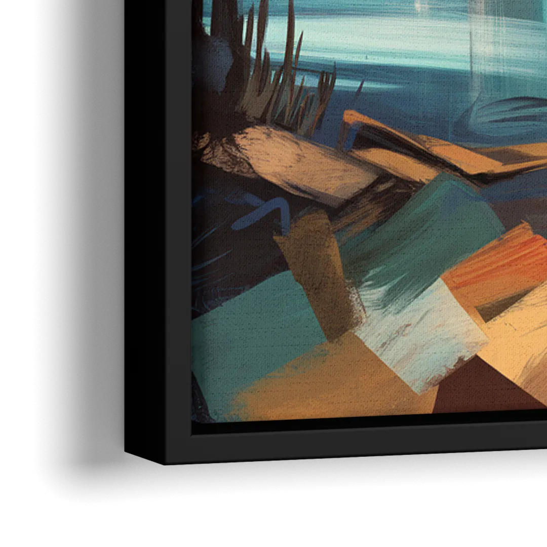 Irving Night Lights - Close-Up Black Frame Canvas