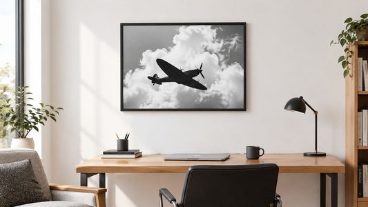 Airplane Black and White Wall Art for Offices and Dens