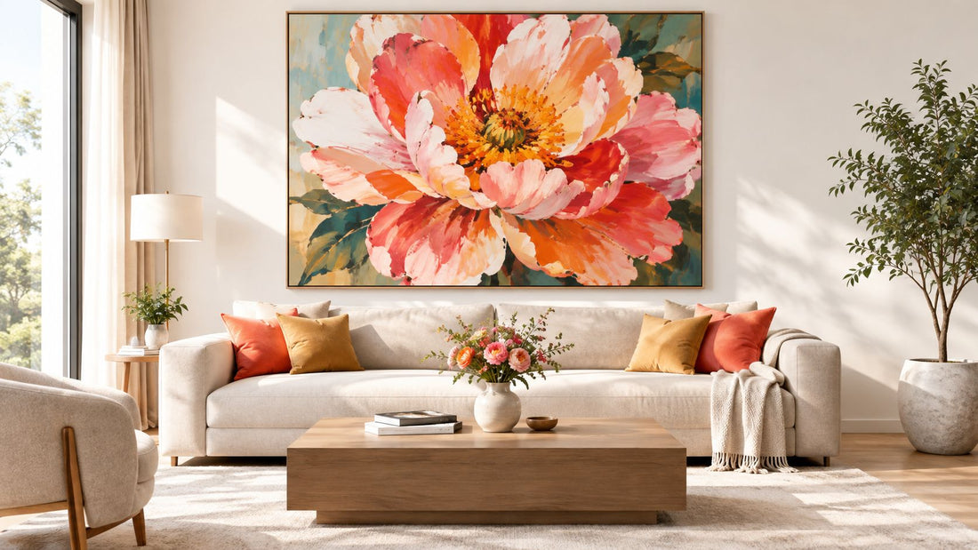 How to Style a Big Flower Painting in Your Home