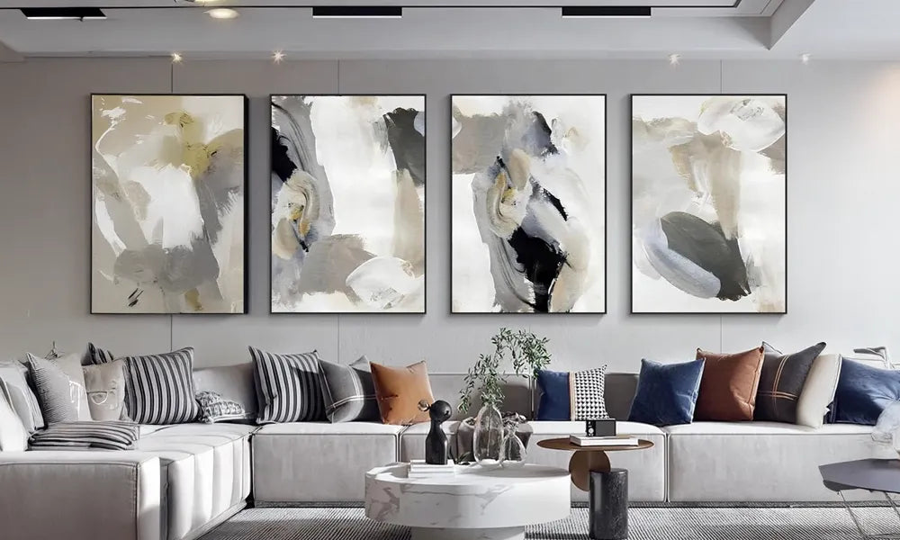 How to Hang Multiple Canvases in a Living Room