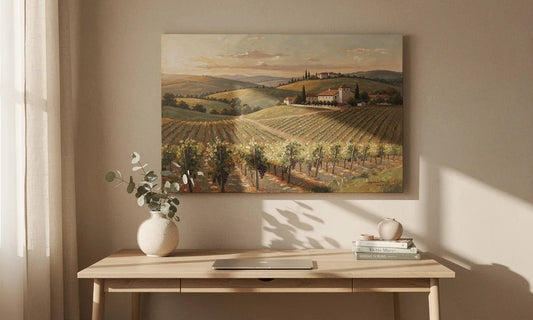 Winery Canvas Wall Art Room Makeover: From Bare Office Wall to Wine Country Focal Point