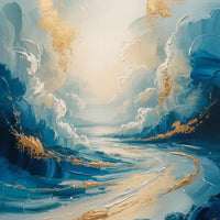 Blue and Gold Abstract