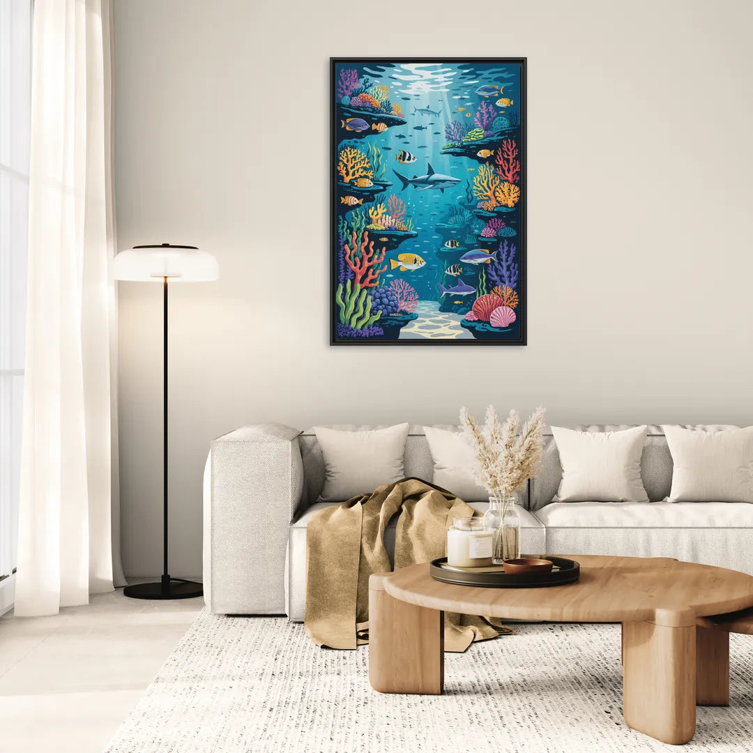 Vancouver Aquarium Life - Living Room Black Frame Canvas