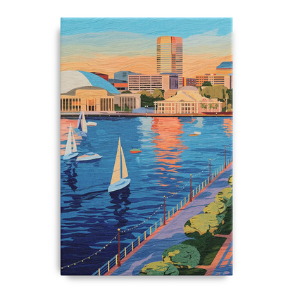 Baltimore Waterfront Charm - Canvas Wall Art