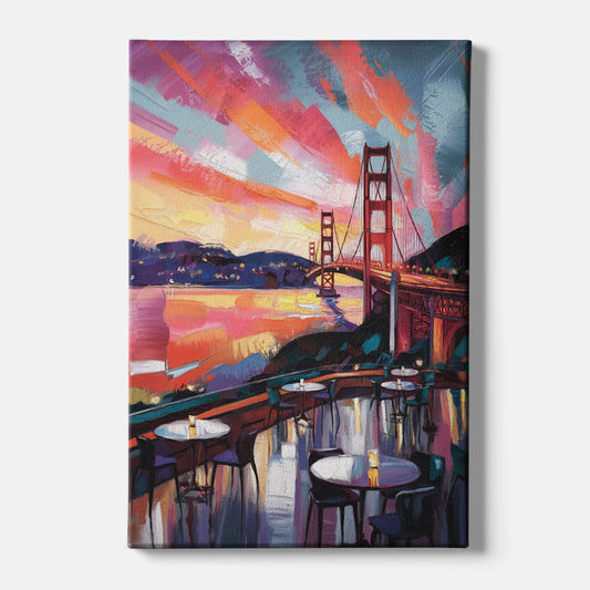 San Francisco Sunset Over the Bay - Canvas Wall Art