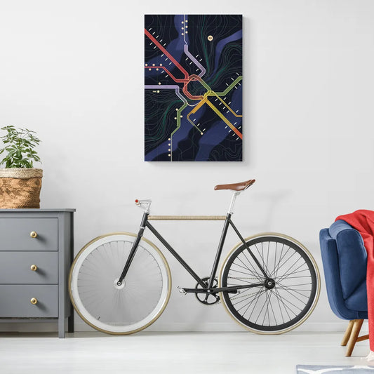 New York City Subway Map - Canvas Wall Art Living Room