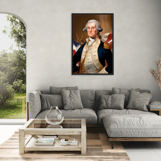 George Washington Legacy - Living Room Black Frame Canvas
