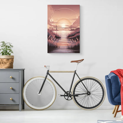 Chesapeake Bay Sunset Glow - Canvas Wall Art Living Room