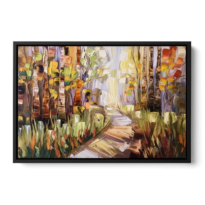 Grand Rapids Seasonal Foliage - Black Frame Canvas