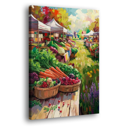 Madison Farmers Market Delight - Canvas Print Art Sides