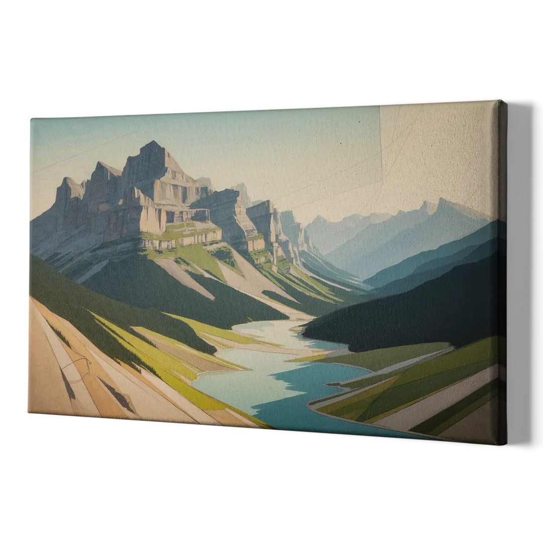 Banff Alpine Peaks - Canvas Print Art Sides